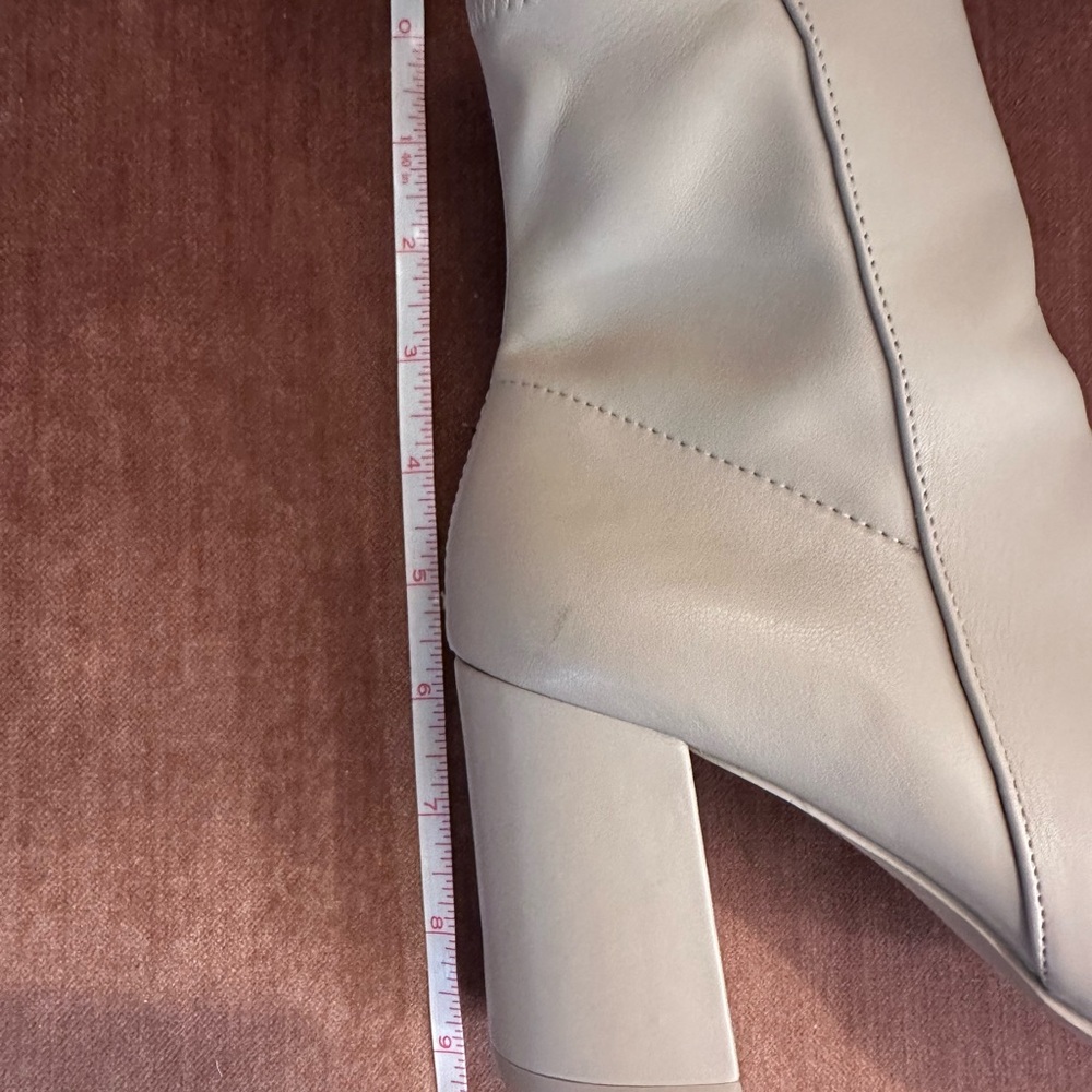 LIKE NEW Forever 21 Cream Block Heel Booties - Picture 7 of 7